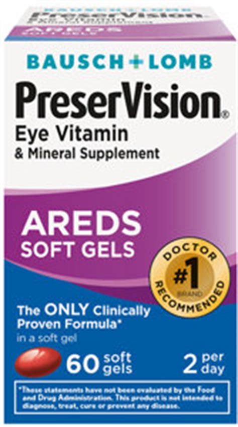 Amazon Com Bausch Lomb Preservision Areds Eye Vitamin Mineral Supplement Soft Gels
