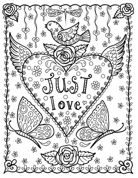 Love Instant Download Coloring Page Adult By Chubbymermaid On Etsy