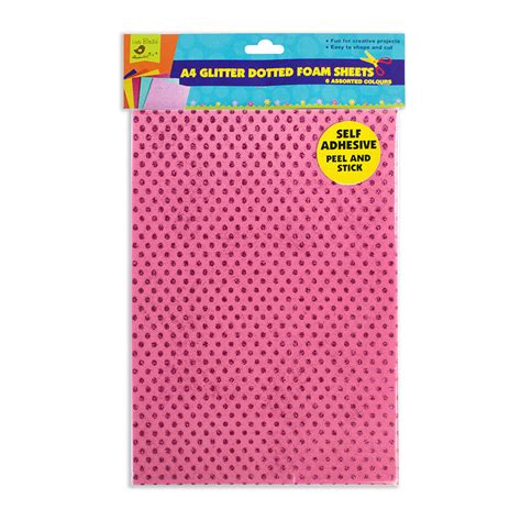 Little Birdie Self Adhesive Glitter Dotted Foam Sheets 6pc Itsy Bitsy