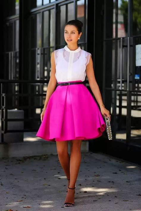 Outfits With Pink Skirts 35 Ways To Style Hot Pink Skirts Hot Pink