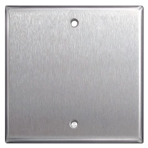 Oversized Four Gang Blank Wall Plate Cover Satin Stainless Steel