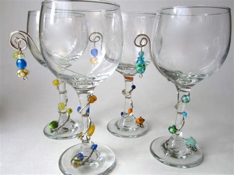 Making decorative wine bottles goes back to ancient times. Wine Glass Set of Four 10.5 oz. with Beaded Wire Wrapped ...
