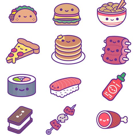 kawaii food - Google Search | Kawaii stickers, Kawaii drawings, Cute kawaii drawings
