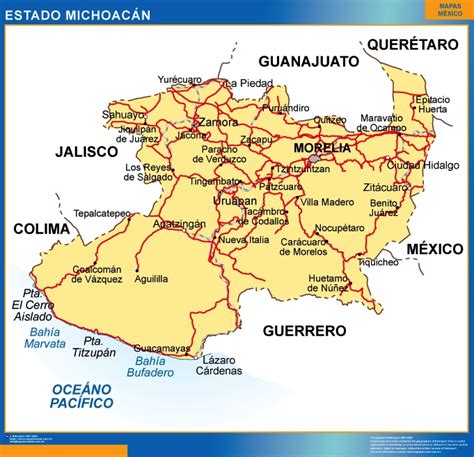 Lista 97 Foto Mapa Del Estado De Michoacan Con Nombres Actualizar