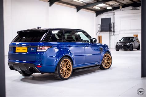 With hard work and the right mods you can make it happen. Satin Gold Vossen Wheels Adorning Blue Range Rover Sport ...