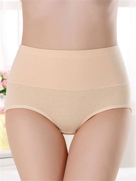 Lelinta Women S Soft Stretch Panties High Waist Underwear Cotton Briefs Tummy Control Underwear