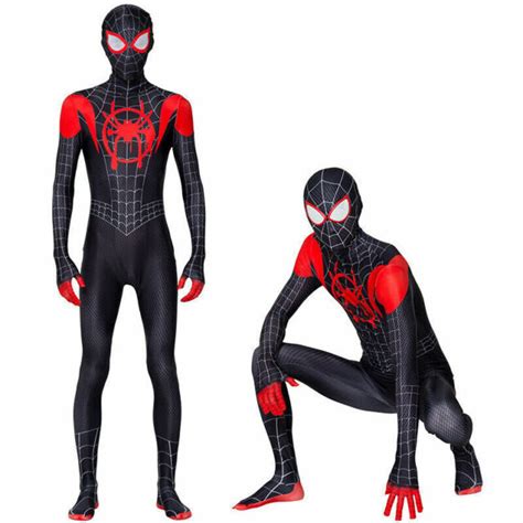 2020 Us Spider Man Miles Morales Cosplay Costume Adult Spandex Zentai