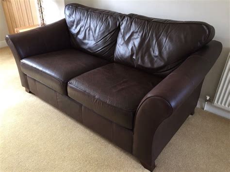 Marks And Spencer Dark Brown Abbey Leather Sofa In Huntington North
