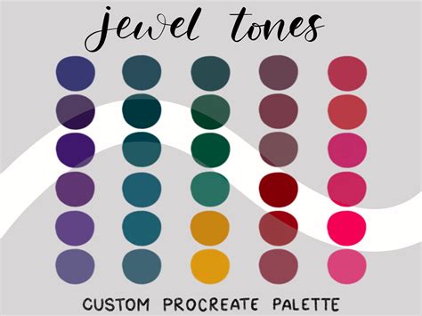 Jewel Tones Procreate Custom Color Palette Swatches Instant Etsy