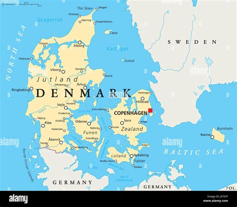 Europe Denmark Copenhagen Zealand Baltic Map Atlas Map Of The