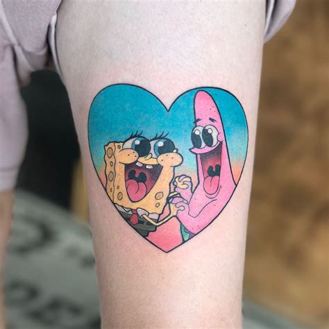 I Did This Spongebob ️ Patrick Tattoo Today And Im So Happyyyyyy