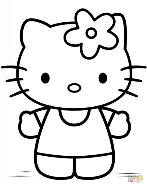 Maybe a hello kitty coloring contest is in order to see which type of hello kitty coloring page is a truer depiction of how people see hello kitty? Hello Kitty coloring page | Free Printable Coloring Pages