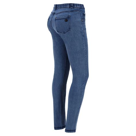 Freddy Fit Jeans Regular Waist Skinny Clear Denim Blue Seam J4b