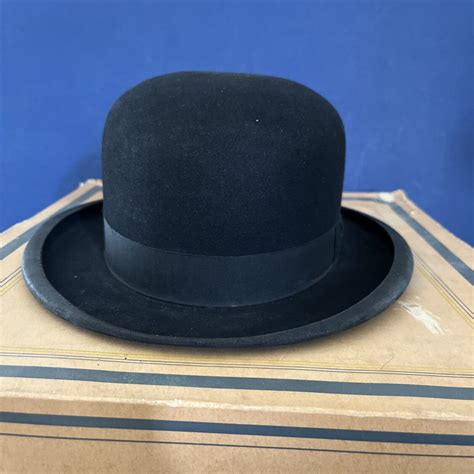 Vintage John B Stetson Grand Prize 1900 Bowler Derby Mens Hat Black