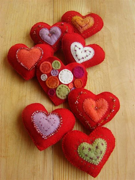 Hearts Felt Crafts Felt Hearts Valentine Crafts