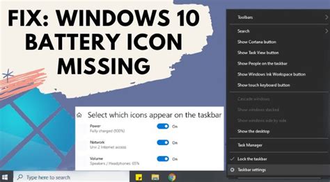 How To Restore A Missing Battery Icon On Windows 10s Taskbar 2020