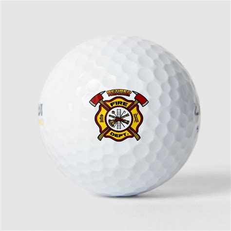 Retired Firefighter Golf Balls Zazzle