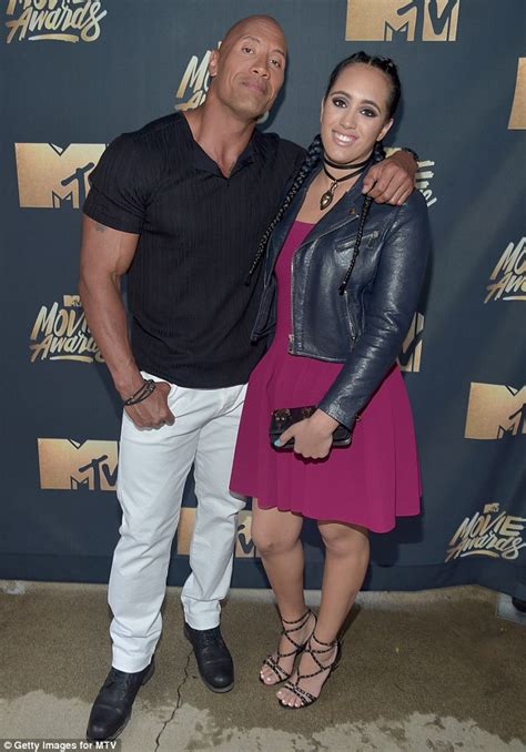 dwayne the rock johnson brings daughter simone to the mtv movie awards daily mail online
