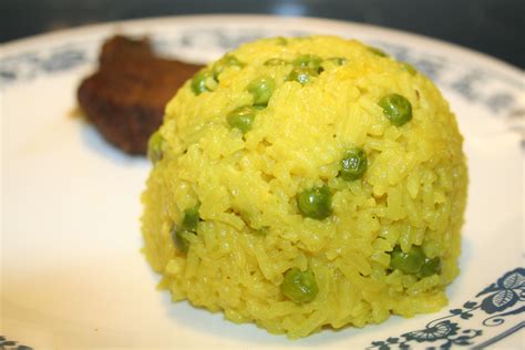 Turmeric Rice With Peas Bengali Kitchen Recipes