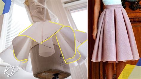 How To Draft Box Pleated Circle Skirt Pattern Kim Dave Youtube