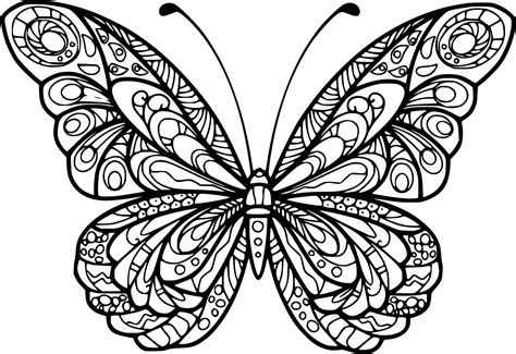 Zentangle Butterfly Art Coloring Pages Coloring Cool