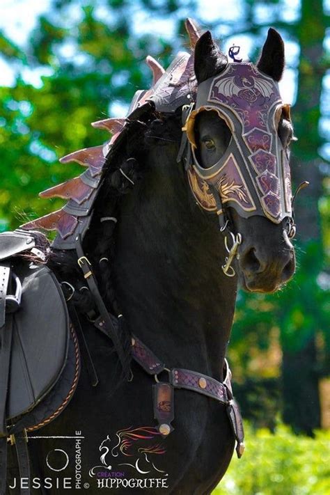 Real Hand Made Leather Horse Tack Leather Mask Neck Armor And
