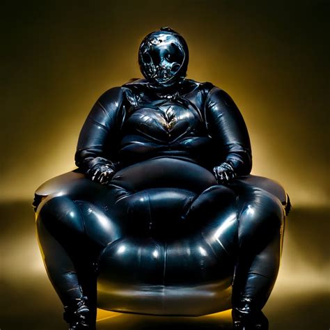 Prompthunt A Beautiful Chubby Woman Dressed In Shiny Dark Latex With A Shiny Black Rubber Mask