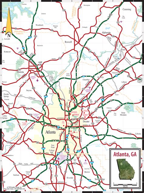 Atlanta Ga Tourist Map Atlanta Ga • Mappery