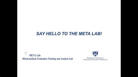 Say Hello To The Meta Lab Youtube