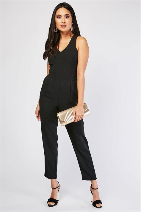 V Neck Black Jumpsuit Just £6