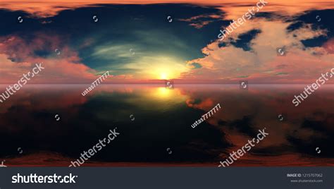 Hdri Panorama Sea Sunset Environment Map ภาพประกอบสตอก Shutterstock