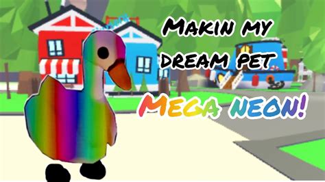 Making My Dream Pet Mega Neon Adopt Me Mega Neon Swanroblox Youtube