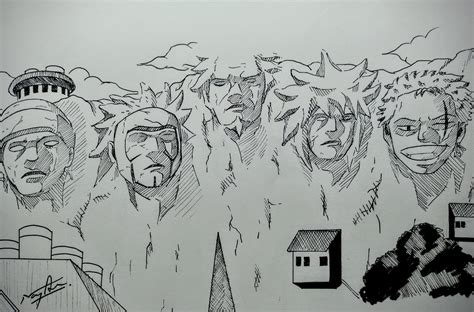 Just A Quick Sketch Of Konoha Hokage Stone Faces Nothing Too Special