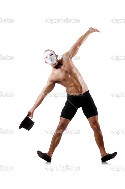 Naked Muscular Mime Isolated On White Stock Photo By Elnur