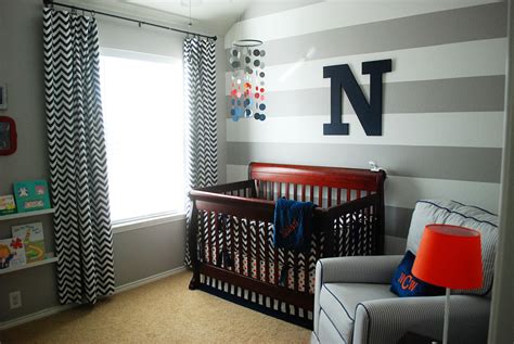 Modern nursery ideas for boys. Nolan's Grey, White and Navy Baby Boy Nursery - Project ...