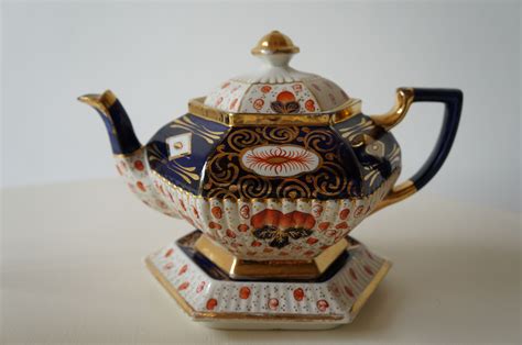 Victorian Imari Johnson Bros Teapot And Stand Vintagechina
