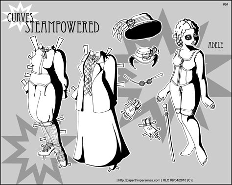 Curves Steampowered Adele Steampunk Printable Paper Doll