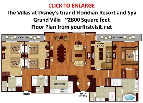 Pastel colored buildings dot the waterside amid the vibrant green of disney's buena vista golf. Floor Plan Grand Villa at Disney's Grand Floridian from ...