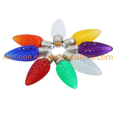 Multi Color Faceted Lighting Traditional Bulbs C9 Christmas Led