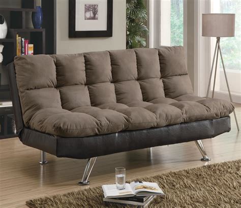 Used in a guest room, a studio apartment, or as an extra sleeping option in the living room, a sleeper sofa is an ideal way to maximize space and upgrade guests from an air mattress. Micro Fiber & Vinyl Futon Sofa Sleeper by Coaster | Sleepworks