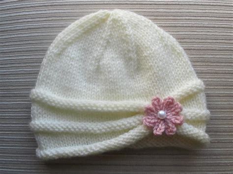 Rolled Brim Hat For A Girl Knitting Baby Hats Knitting Knitting