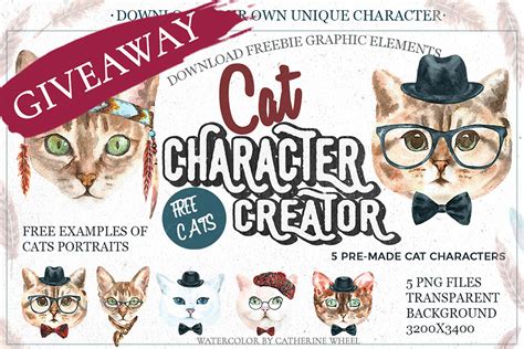 If you haven't heard the big news yet, cat camp is coming to las vegas in november! Free Cats Watercolor Elements ~ Creativetacos