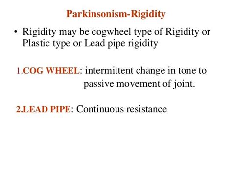 Cogwheel Rigidity And Lead Pipe Rigidity Cogwheeling Also Known As