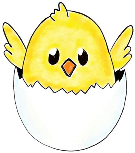 Easy Drawings How To Draw A Baby Chick In An Egg Shell For Easter