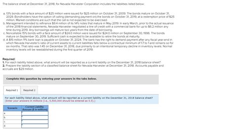 Marshalling of assets and liabilities. Solved: The Balance Sheet At December 31, 2018, For Nevada ...