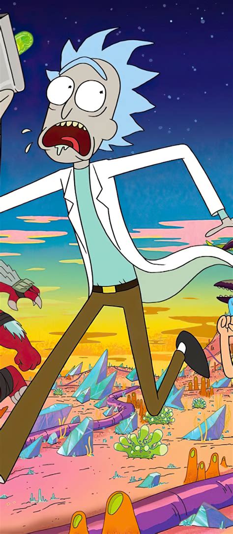 700x1600 Resolution Rick And Morty On The Run 700x1600 Resolution