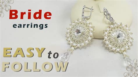 How To Make Earrings Using 14 Mm Rivoli Beading Tutorial Youtube