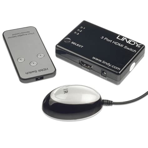 3 Port Hdmi Switch With Remote Control From Lindy Uk