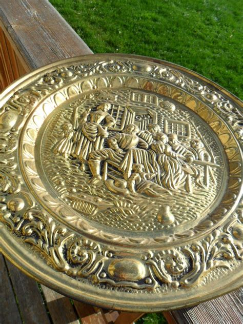 Vintage Brass Plate Wall Hanging Made In England By Kathijanes