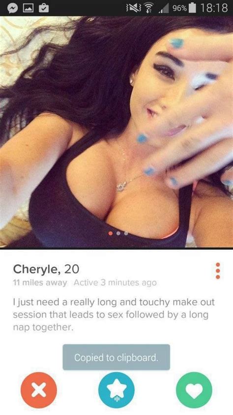 Tinder S Rudest Profiles Revealed From X Rated Bios To Very Revealing Photos Hot World Report